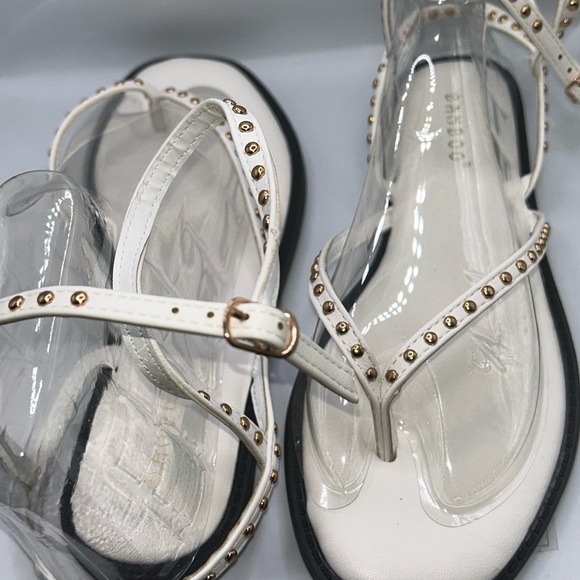 White Studded Sandals - Picture 2 of 5